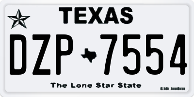 TX license plate DZP7554