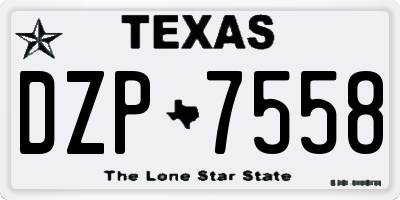 TX license plate DZP7558