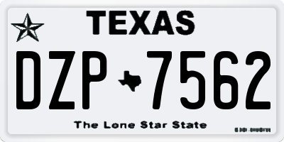 TX license plate DZP7562