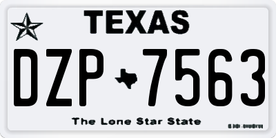 TX license plate DZP7563