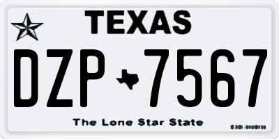 TX license plate DZP7567