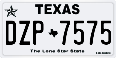 TX license plate DZP7575
