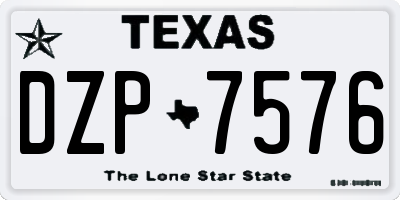 TX license plate DZP7576