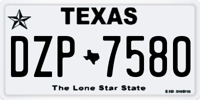 TX license plate DZP7580