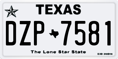 TX license plate DZP7581