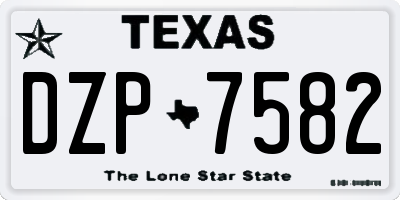 TX license plate DZP7582