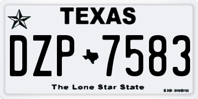 TX license plate DZP7583
