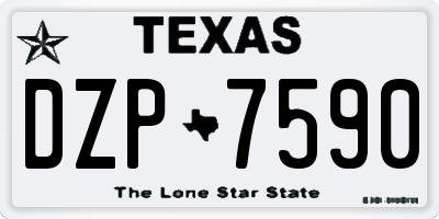 TX license plate DZP7590