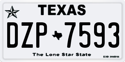 TX license plate DZP7593