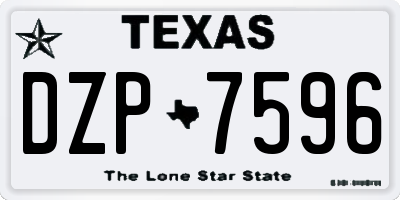 TX license plate DZP7596