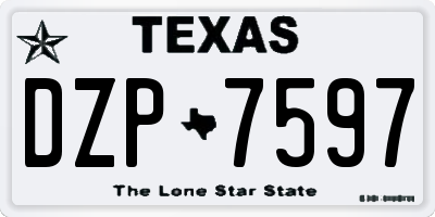 TX license plate DZP7597