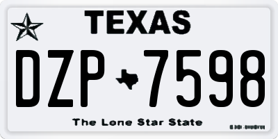 TX license plate DZP7598