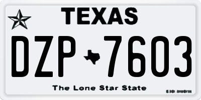 TX license plate DZP7603