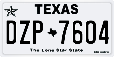 TX license plate DZP7604