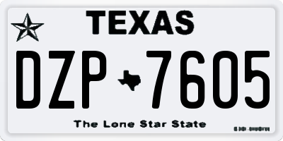 TX license plate DZP7605