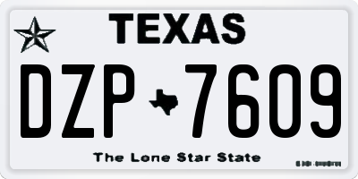 TX license plate DZP7609