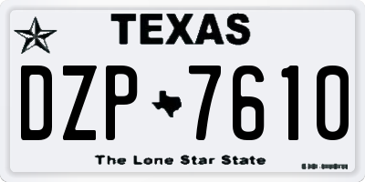 TX license plate DZP7610