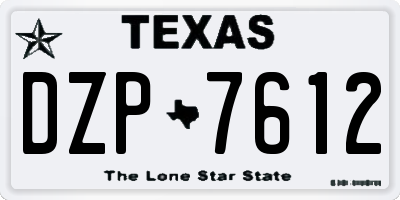 TX license plate DZP7612