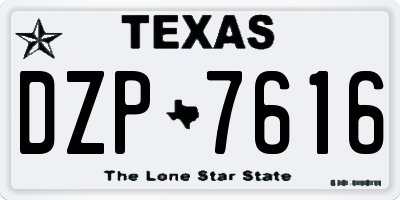 TX license plate DZP7616
