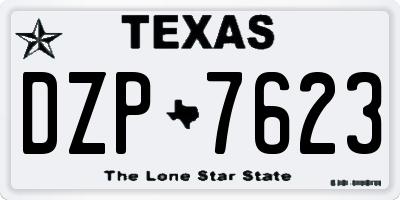 TX license plate DZP7623