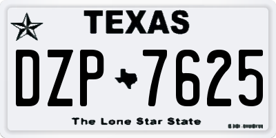 TX license plate DZP7625