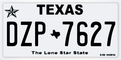 TX license plate DZP7627