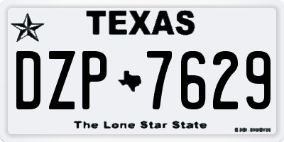 TX license plate DZP7629