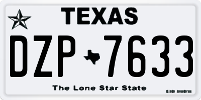 TX license plate DZP7633
