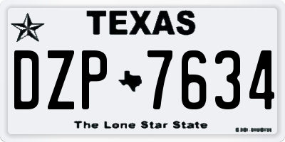 TX license plate DZP7634