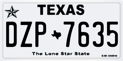 TX license plate DZP7635