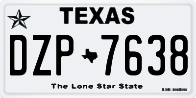 TX license plate DZP7638