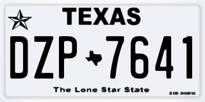 TX license plate DZP7641