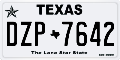 TX license plate DZP7642