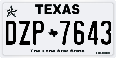 TX license plate DZP7643
