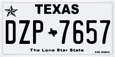 TX license plate DZP7657