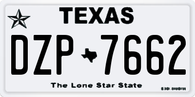 TX license plate DZP7662