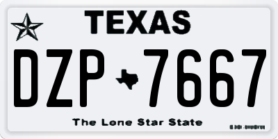 TX license plate DZP7667
