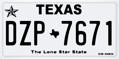 TX license plate DZP7671