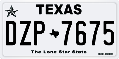 TX license plate DZP7675