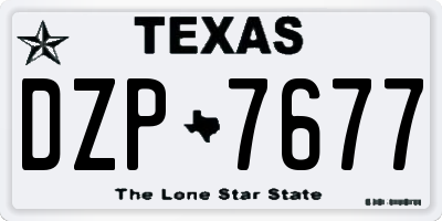 TX license plate DZP7677