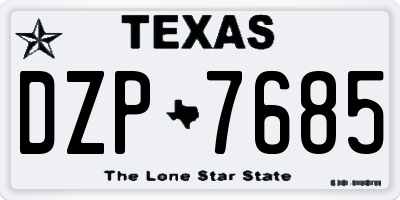 TX license plate DZP7685
