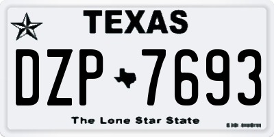 TX license plate DZP7693