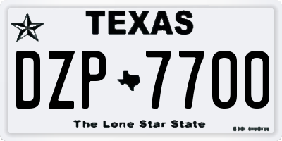 TX license plate DZP7700