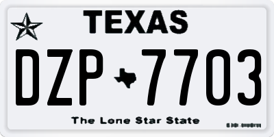 TX license plate DZP7703