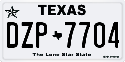 TX license plate DZP7704