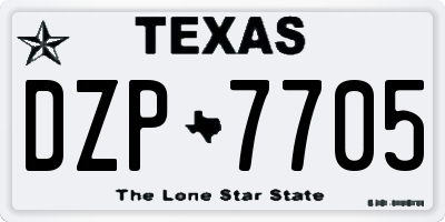 TX license plate DZP7705
