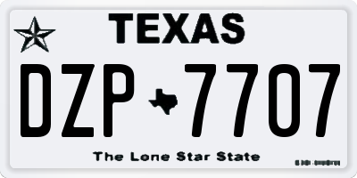 TX license plate DZP7707