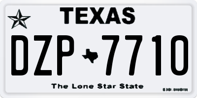 TX license plate DZP7710