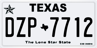 TX license plate DZP7712