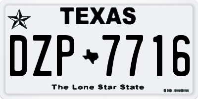 TX license plate DZP7716